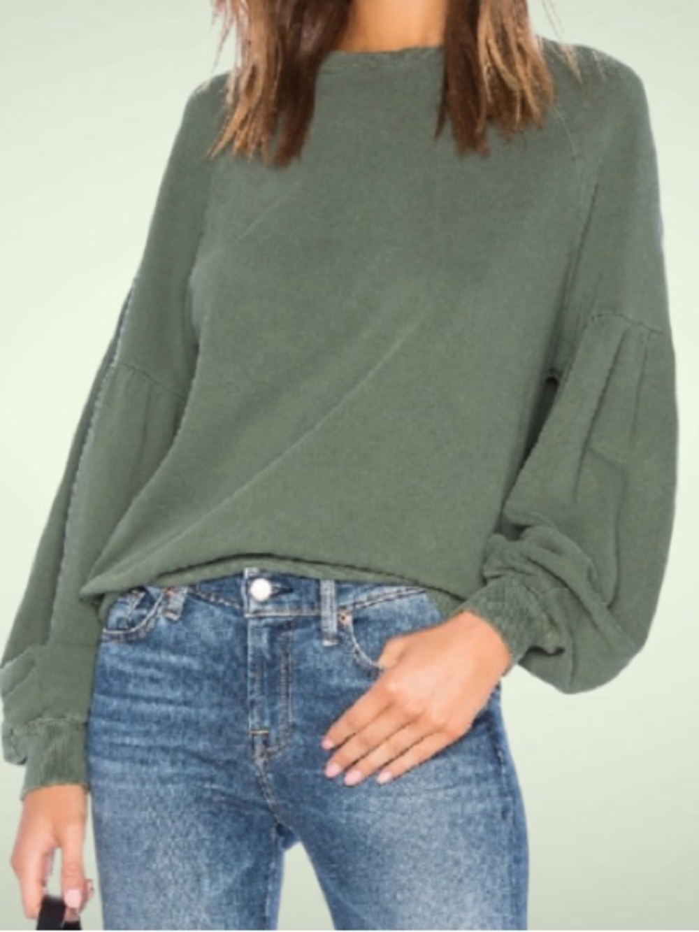 The Great Bishop Sleeve Distress Sweatshirt